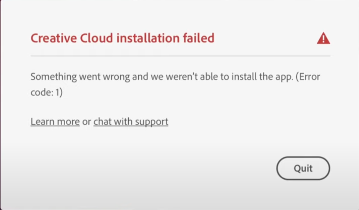 Solving Adobe Creative Cloud Error Code 1