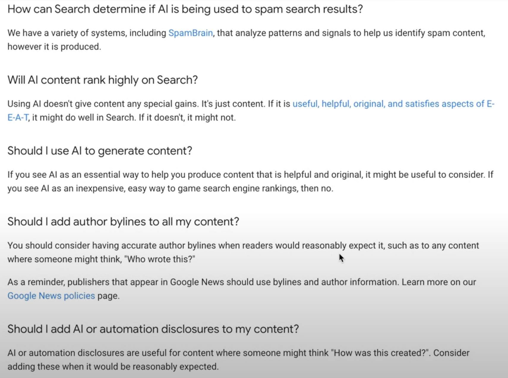 Does Google Like AI Generated Content for SEO and Publishing?