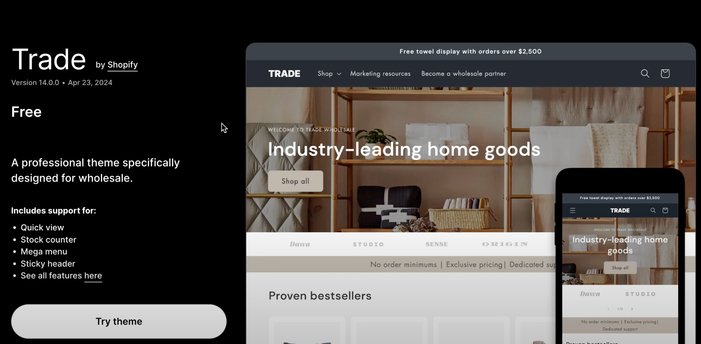Introduction to Shopify Trade B2B Theme (free)