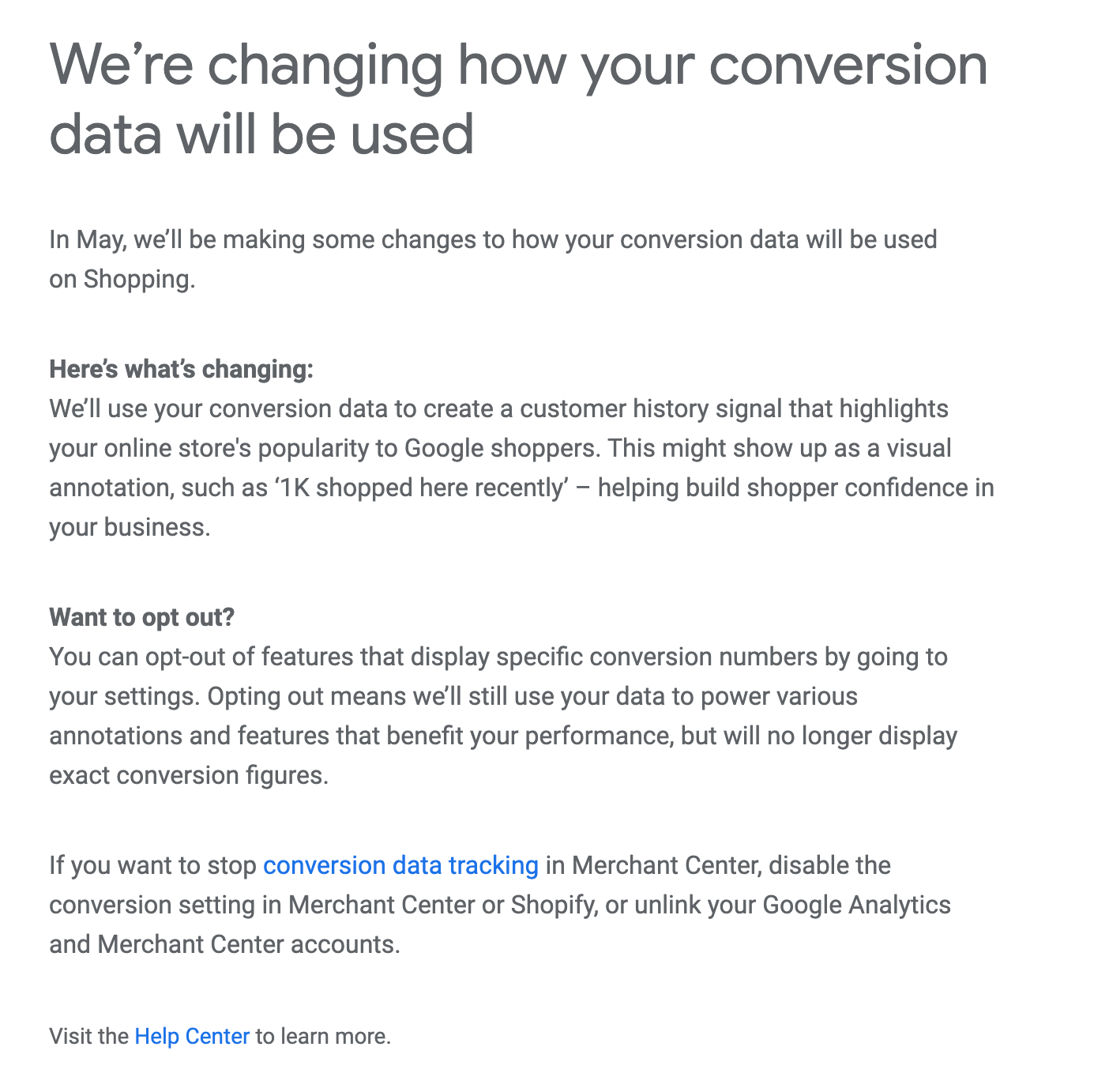 Email Explainer: We’re changing how your conversion data will be used