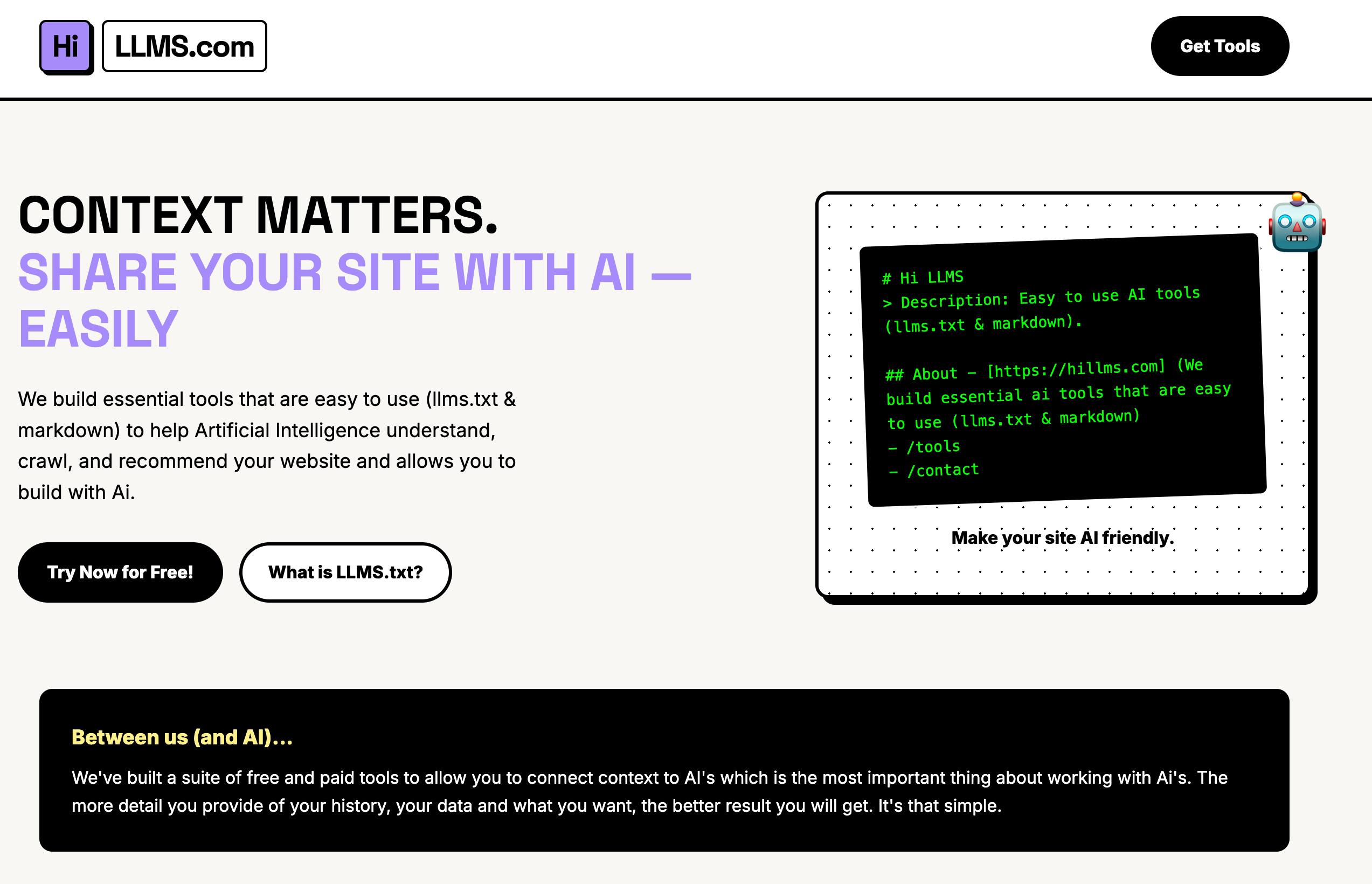 Introducing Hi LLMs: Making Your Website AI-Ready