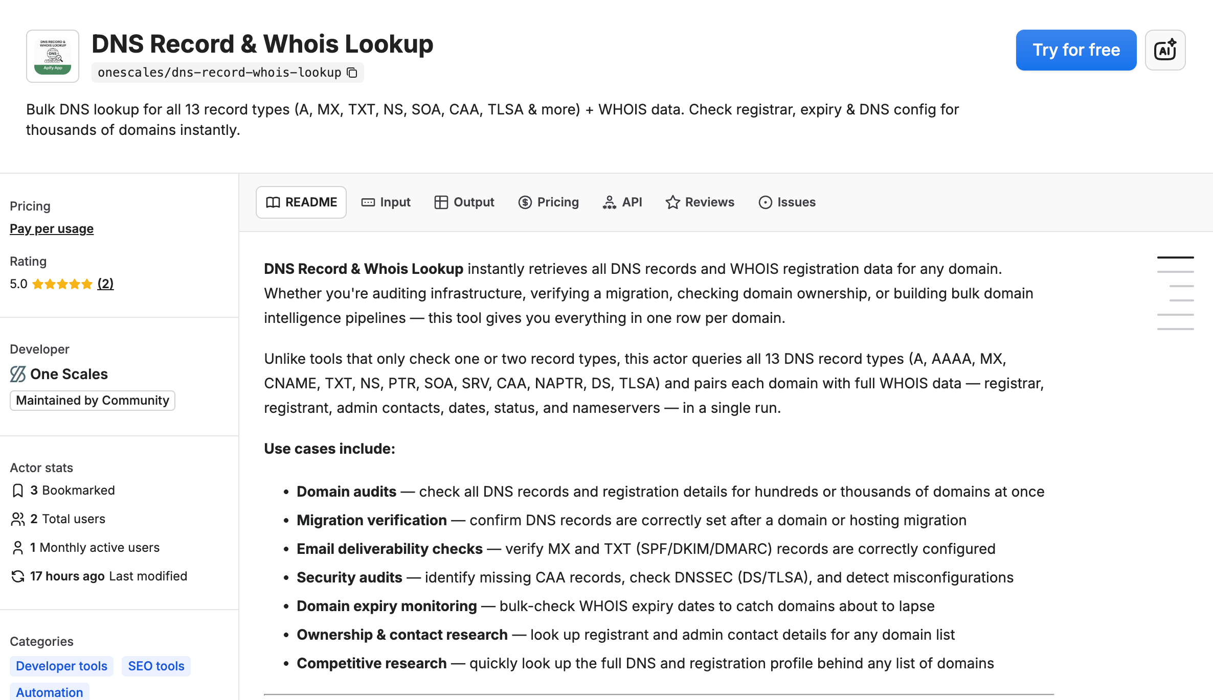 Intro to DNS Record & Whois Lookup — Our New Apify App