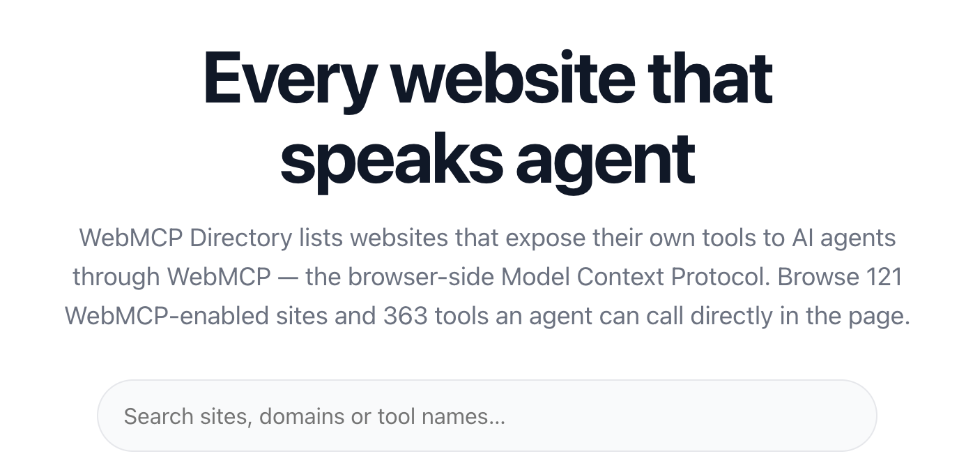 Introducing WebMCP Directory: One Scales' Index of the Agentic Web